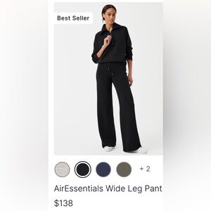 SPANX AIR ESSENTIAL WIDE LEG PANTS XS BLK
